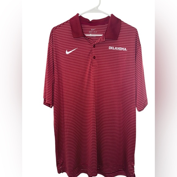 Nike Men's Oklahoma OU Striped Polo Shirt - Picture 1 of 3
